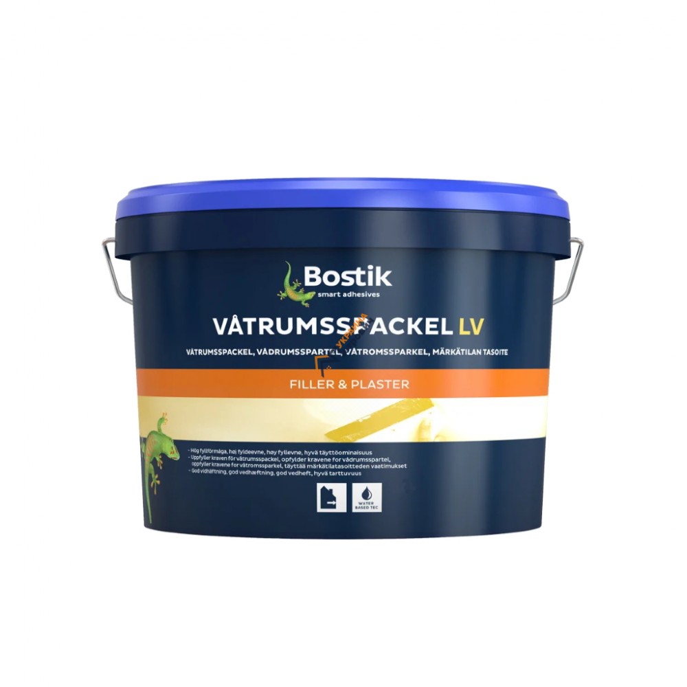 Шпаклевка для влажных помещений Bostik Vatrumspackel LV (10 л) - цена, отзывы, характеристики на стройбазе в Киеве и Харькове