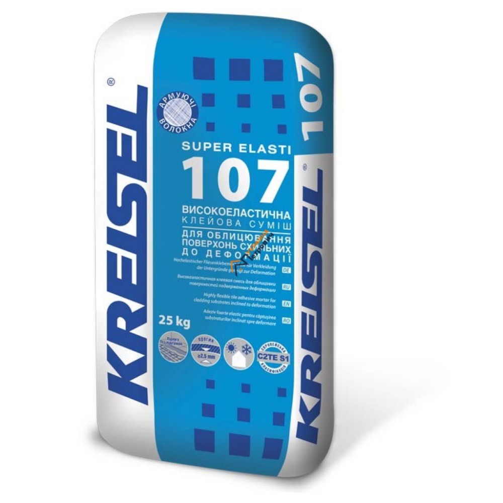 Высокоэластичная клеевая смесь Kreisel 107 (25 кг) - цена, отзывы, характеристики на стройбазе в Киеве и Харькове