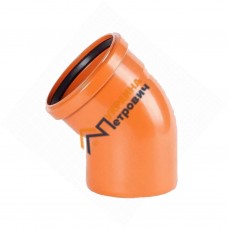 Коліно (кут) для зовнішньої каналізації Інсталпласт (110 мм)