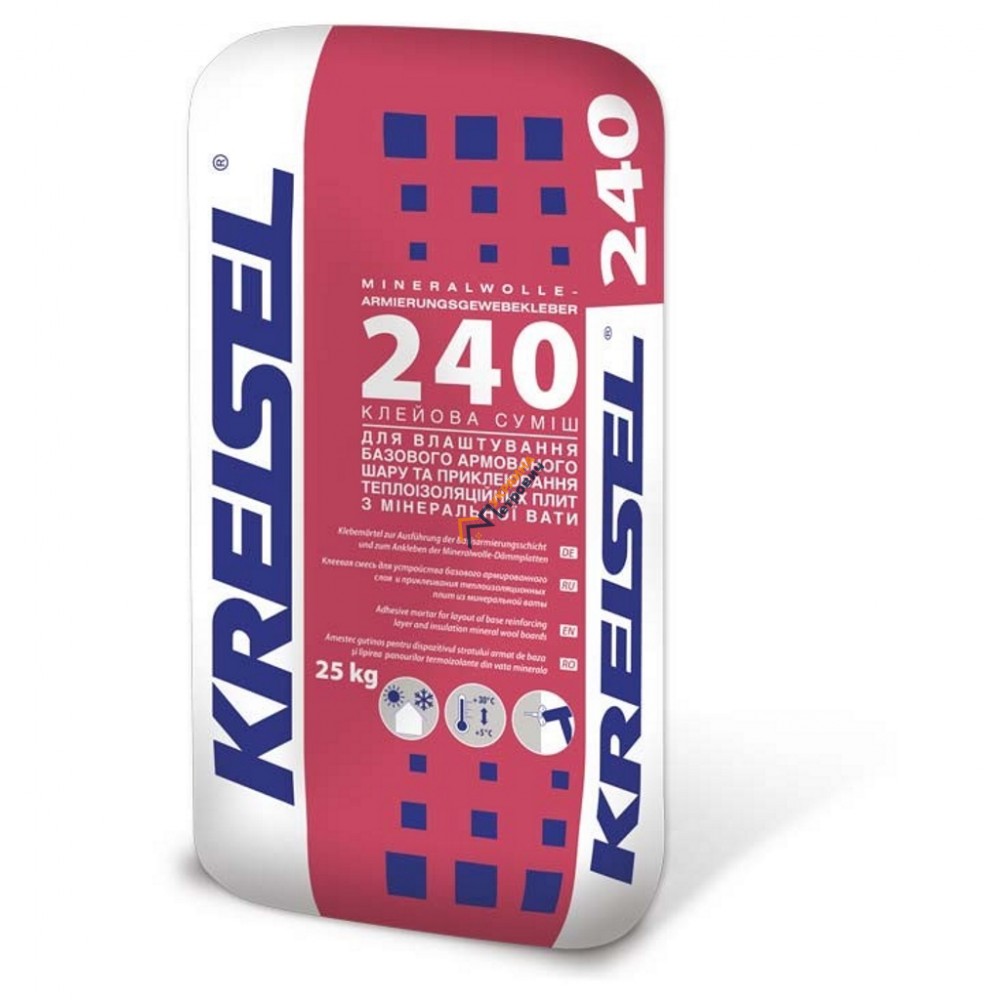 Клей для армирования минеральной ваты Kreisel 240 (25 кг) - цена, отзывы, характеристики на стройбазе в Киеве и Харькове