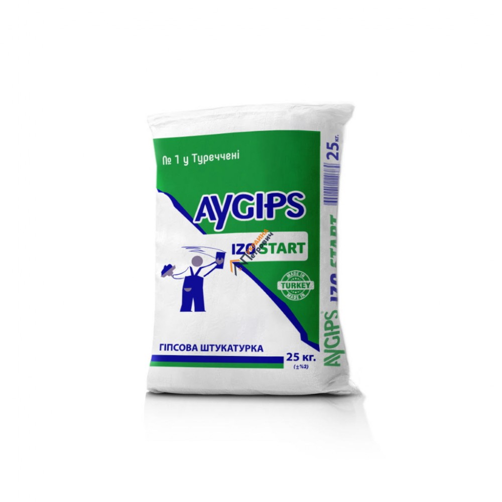 Штукатурка гіпсова Aygips IZO Start (25 кг) - ціна, відгуки, характеристики на будбазі у Києві та Харкові