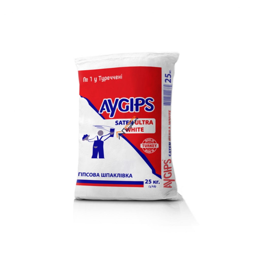 Шпаклівка гіпсова Aygips Saten Ultra White (25 кг) - ціна, відгуки, характеристики на будбазі у Києві та Харкові