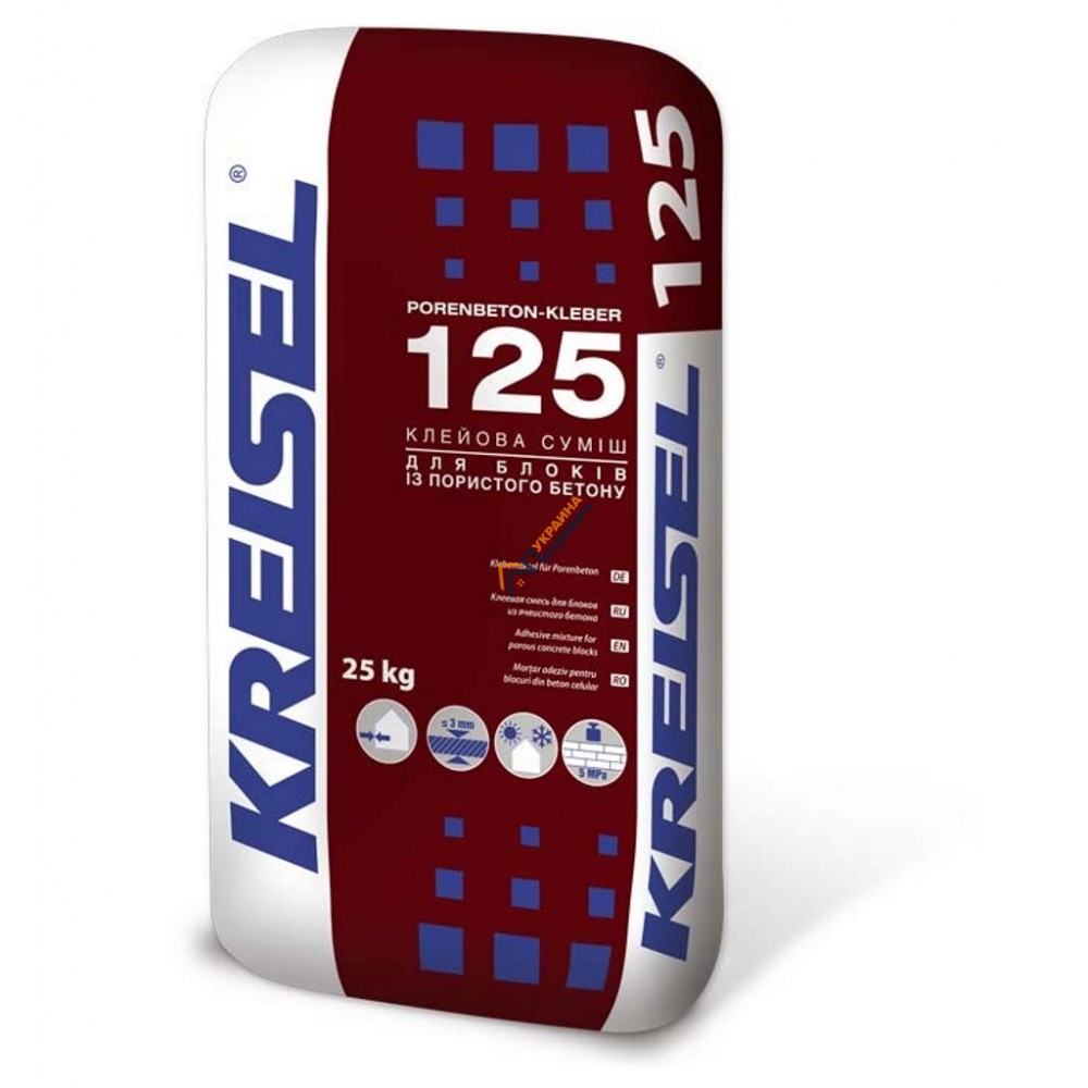 Клей для блоков из ячеистого бетона Kreisel 125 (25 кг) - цена, отзывы, характеристики на стройбазе в Киеве и Харькове
