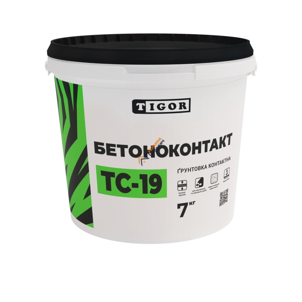 Грунтовка бетоноконтакт Tigor ТС-19 (7 кг) - цена, отзывы, характеристики на стройбазе в Киеве и Харькове