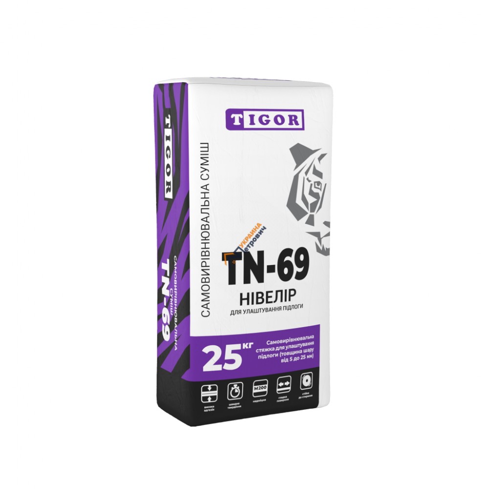 Самовыравнивающаяся смесь Tigor TN-69 Нивелир (25 кг) - цена, отзывы, характеристики на стройбазе в Киеве и Харькове