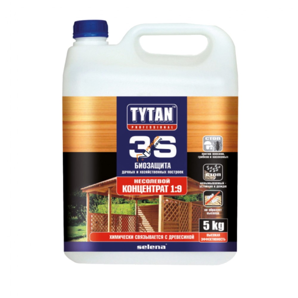 Антисептик для деревини Tytan 3S (5 л) - ціна, відгуки, характеристики на будбазі у Києві та Харкові