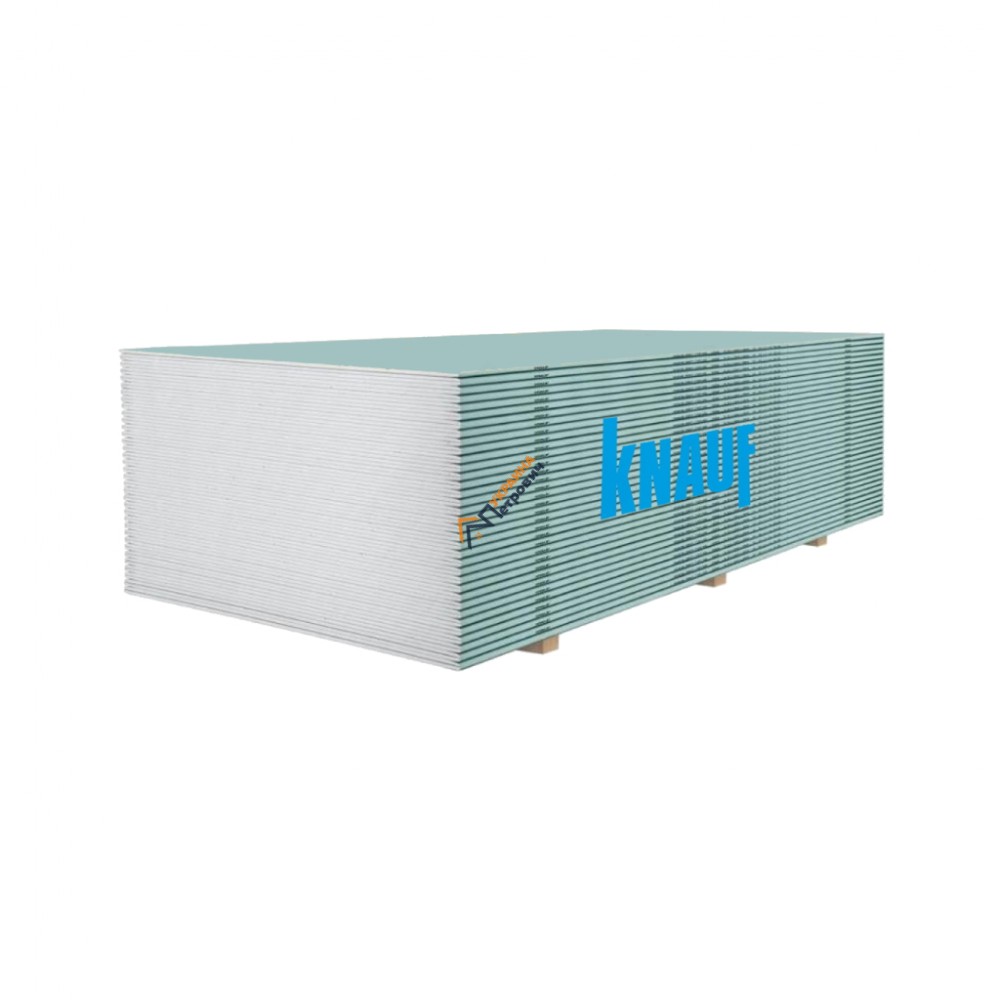 Гипсокартон стеновой влагостойкий Knauf (12,5/2500/1200) - цена, отзывы, характеристики на стройбазе в Киеве и Харькове