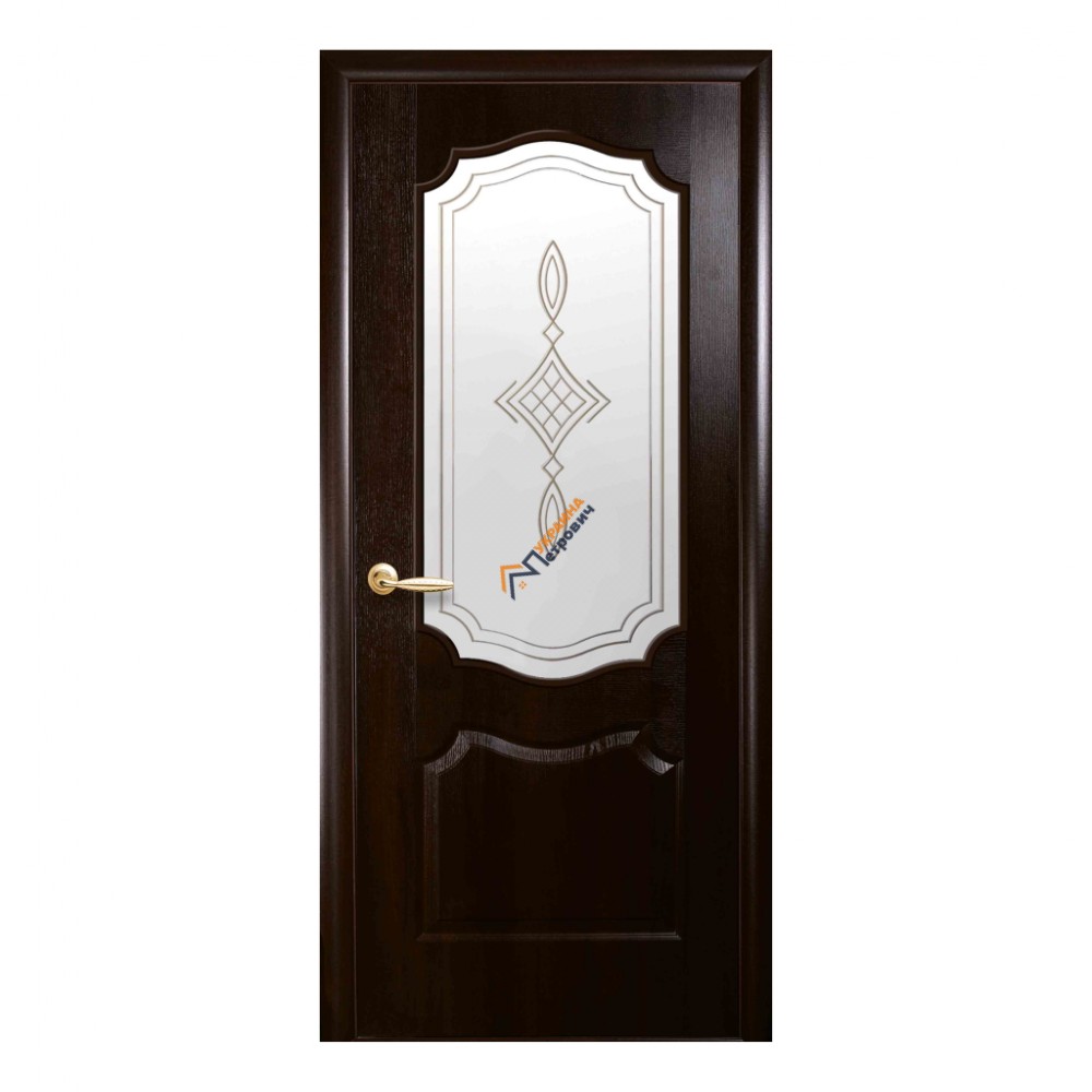 Дверне полотно Новий стиль Фортіс Вензель Каштан + Р1 - ціна, відгуки, характеристики на будбазі у Києві та Харкові