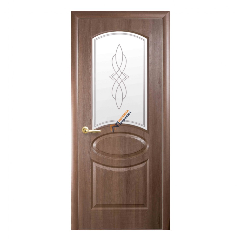 Дверне полотно Новий стиль Фортіс Овал Золота Вільха + Р1 - ціна, відгуки, характеристики на будбазі у Києві та Харкові