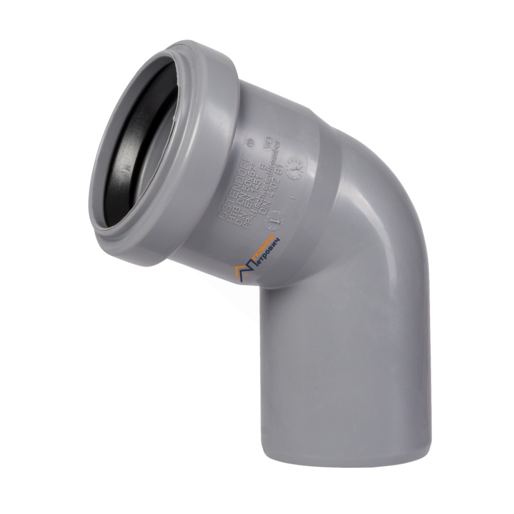 Колено (угол) для внутренней канализации Ostendorf 67° (50 мм) - цена, отзывы, характеристики на стройбазе в Киеве и Харькове