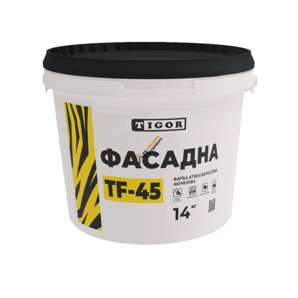 Краска акриловая Tigor TF-45 Фасадная (14 кг) - цена, отзывы, характеристики на стройбазе в Киеве и Харькове