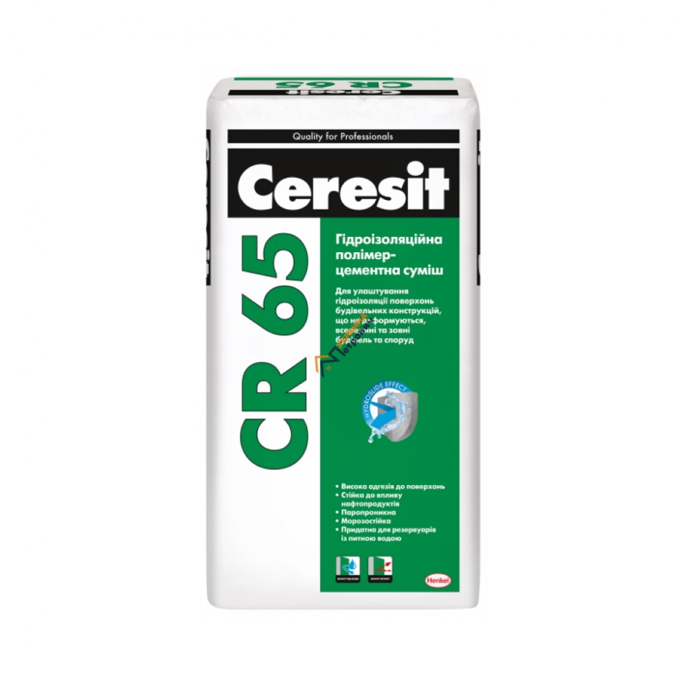 Гидроизоляционная смесь Ceresit CR 65 полимерцементная (25 кг) - цена, отзывы, характеристики на стройбазе в Киеве и Харькове